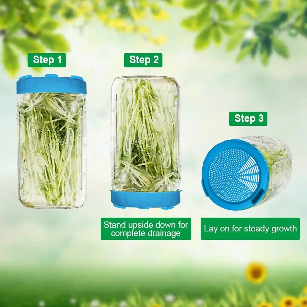 Sprouting Lid Food Grade Mesh Sprout Cover Kit Seed Growing Germination 4 or 2