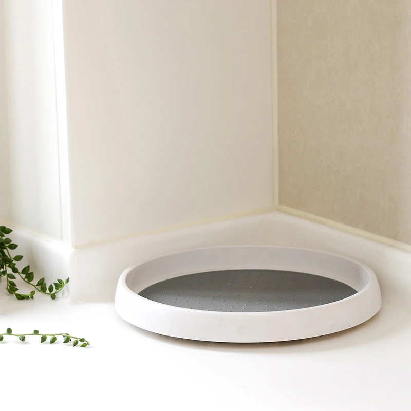 Non-Slip Rotating Storage Tray Fruit Snack Dried Storage Plate Multifunctional Plastic Desktop Organizer For Kitchen Bathroom
