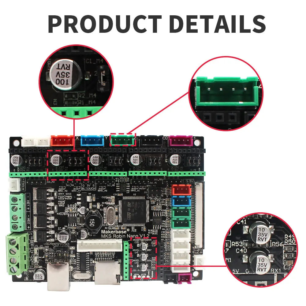 SIMAX3D STM32 MKS Robin Nano Board V1.2 Hardware Open Source Support with 3.5 Inch MKS TFT35 Screen USB Cable 3D Printer Board printer stepper motor