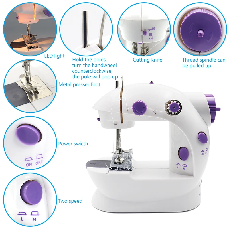 Mini Machine à coudre électrique pour la Machine à main à la maison pour coudre l'ajustement de point de serrure avec la Machine à coudre portative portative légère | AliExpress