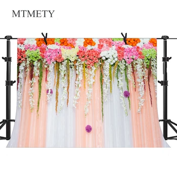 

MTMETY Wedding Backdrop Flowers Photography Background,Birthday Party Baby Shower Decor Banner Floral Photo Backdrop Props X-37