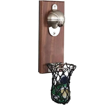 

Creative Cartoon Multifunction Bottle Opener Wall Mount Basketball Opener Embedded Solid Wood Fridge Magnet Kitchen Tools