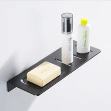 Ванная комната прямоугольное мыло блюдо нордический черный отель ванная комната пространство Алюминий мыльница штамповки настенный
