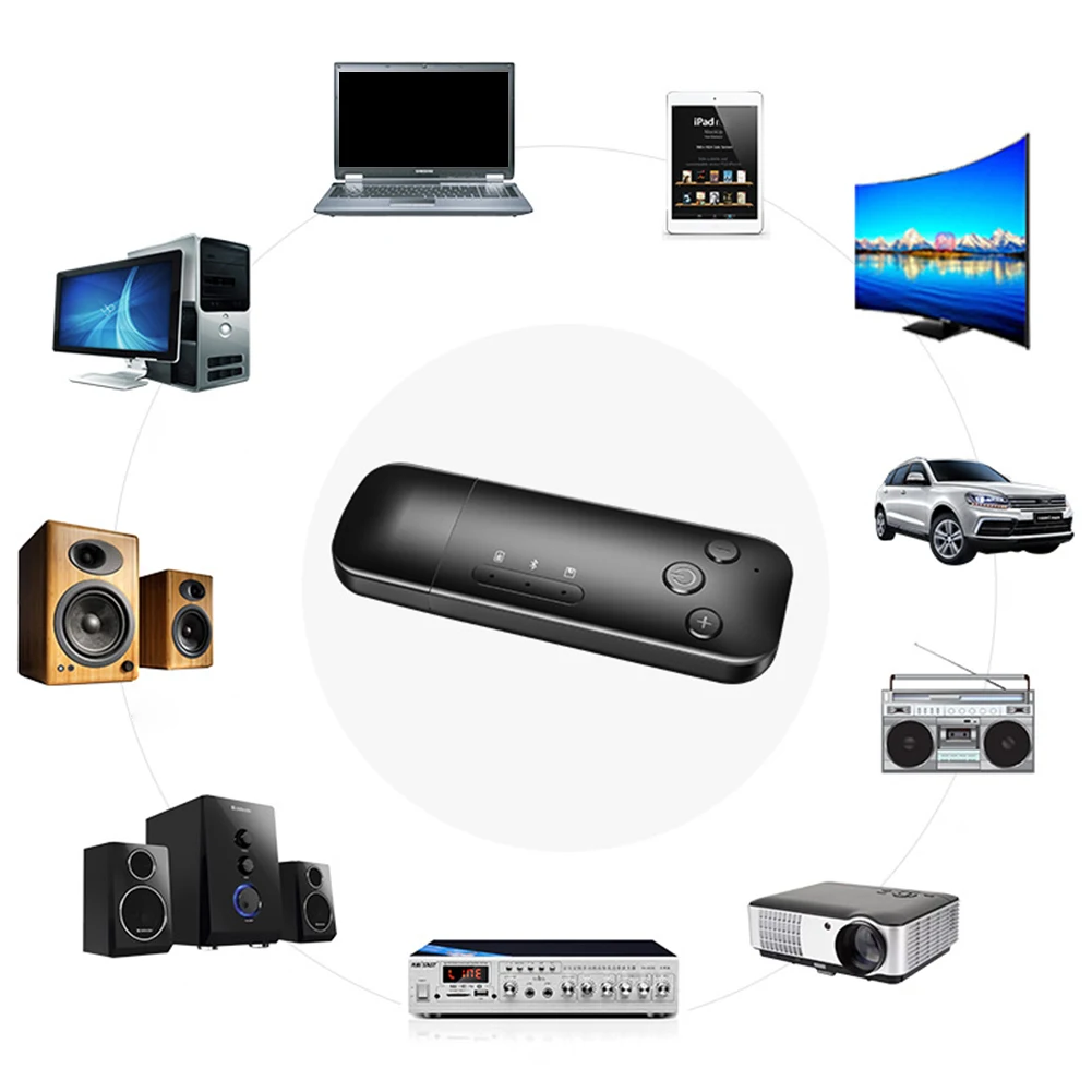 2 в 1 Bluetooth адаптер USB AUX fm-приемник передатчик беспроводной мини стерео Встроенный микрофон 3,5 мм разъем Plug And Play портативный