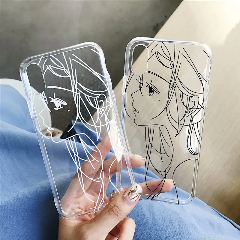 Чехол для телефона Beauty girl с мультяшным рисунком аниме iPhone 8 7 6 Plus силиконовый
