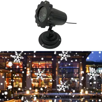 

Christmas Snowflake Laser Light Snowfall Projector Moving Snow Outdoor Garden Laser Projector Lamp For New Year Party Decor