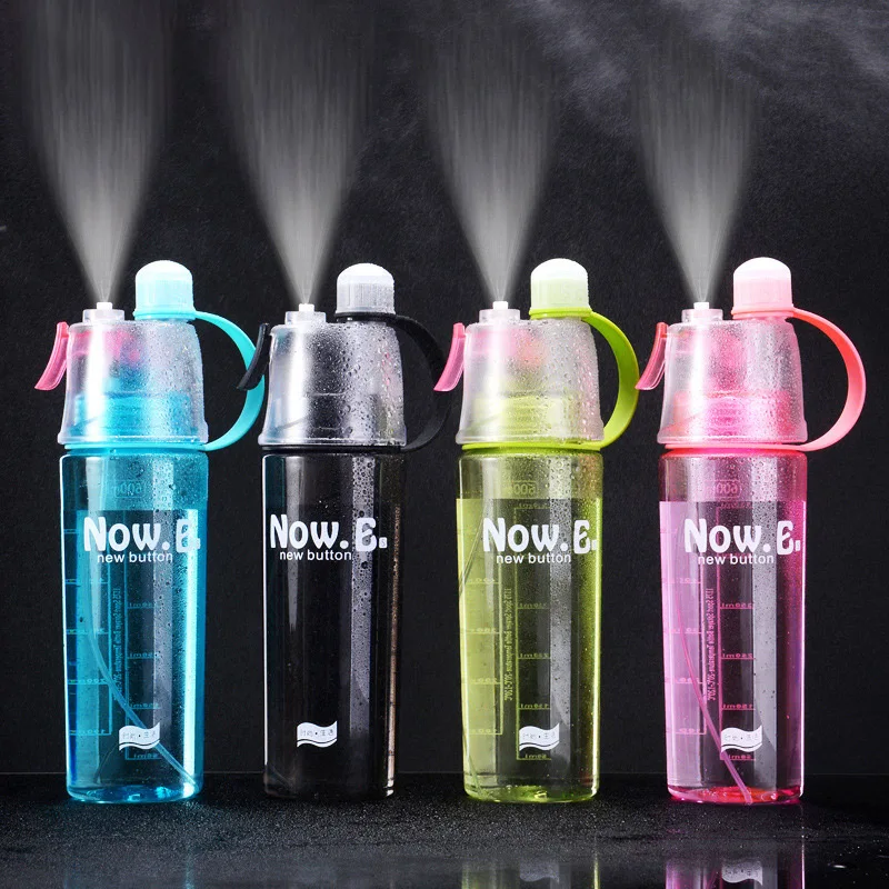 

400ML/600ML Creative Spray Sports Water Bottle Portable Leak Proof Bottle for Outdoor Sports Gym Hiking Drinking Bottles