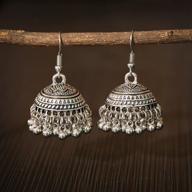 Silver Jaali Work Jhumka Earrings | Wonder Wardrobes