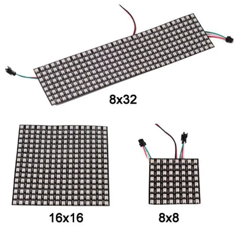 Светодиодный Панель полный Цвет rgb-матрица модуль SMD 5050 WS2812B 8*8/8*32/16*16 Пиксели 5V