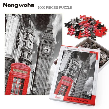 

70*50cm Jigsaw Puzzles 1000 Pieces London Clock Tower Architecture Picture Puzzle for Adults Children Kids Educational Toys
