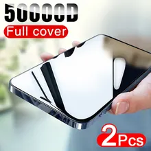 50000d 2 pçs capa completa protetor de tela para iphone 12 11 pro x xr xs max vidro temperado no iphone 6s 7 8 plus 12 mini filme de vidro