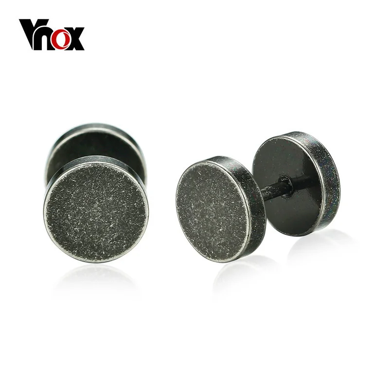Vnox Rock Punk Stud Earrings For Men Retro Color Stainless Steel Male Boy Earrings Gothic Style Jewelry - Stud Earrings - AliExpress