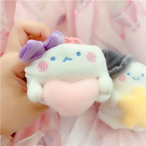 Розовый 10 см Kawaii Мультфильм привидение Маленькая подвеска брелок чучела плюшевая подвеска креативная Милая спектрная сумка в виде плюшевой игрушки подвеска детские подарки - Цвет: Розовый