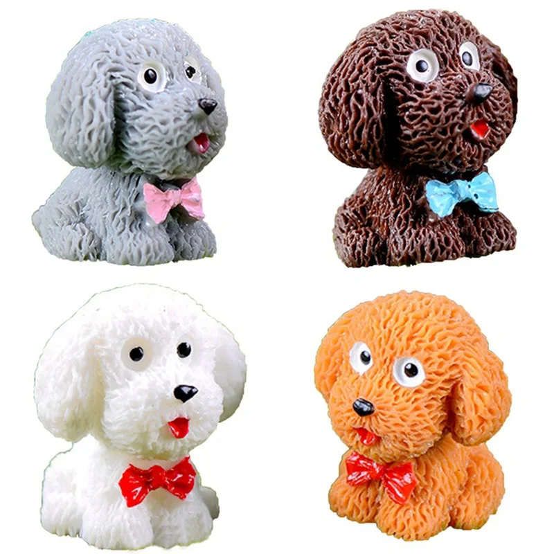 Миниатюрная фигурка милой мультяшной собаки Тедди 1 шт. модели животных игрушки