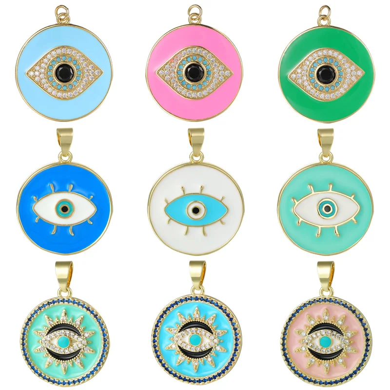 

JUYA Lucky Evil Eye Neckalce Pendant For Jewelry Making Cubic Zirconia Charms Pendants DIY Handmade Jewelry Finding Accessories