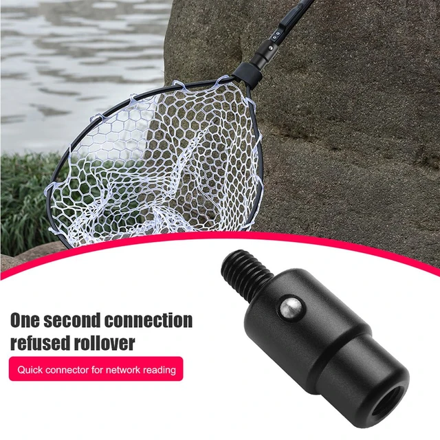 Landing Net Head Adapter Anti-rotation Fish Landing Net Screw Quick Release  Dip Net Rod Parts Prevent Fish Running Fishing Tool