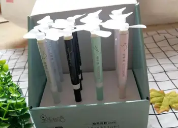 

korea new creative fan gel pen cartoon neutral pen student prize pen office black writing pen kids promotion gift pen 12pc/lot
