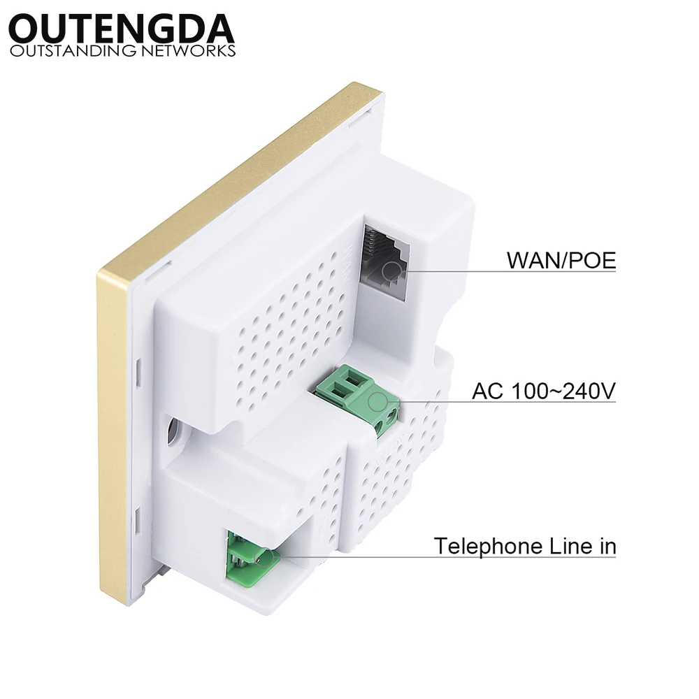 Roteador de Parede Acesso sem Fio na Parede Wifi Ponto Tomada Roteador Parede Repetidor 220v Ouro Branco Preto Usb ap - Imagem 3