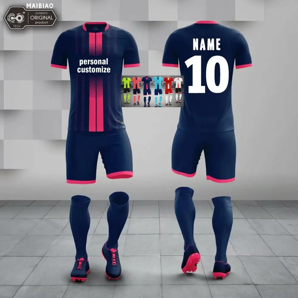 

MAIBIAO 2019 Customize Soccer Jerseys Set Men Football Team Uniform Kit Boys Kids DIY Print Futsal Suit Fitness Sportswear long