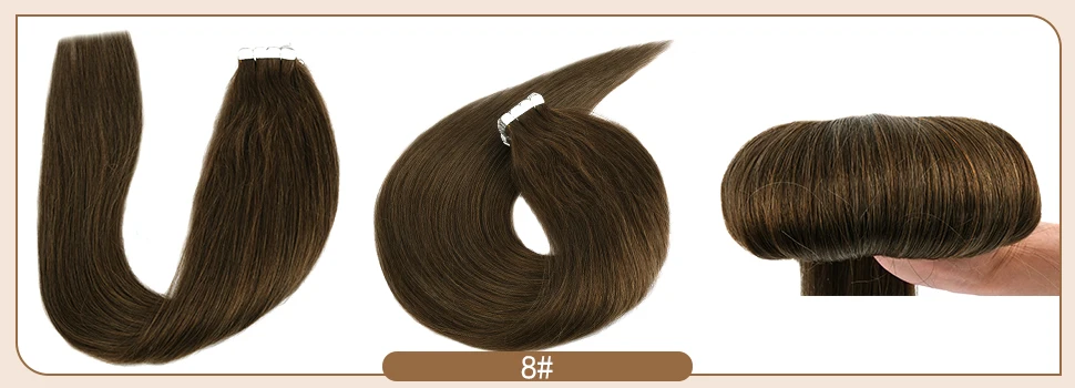 MINI Tape in hair Extensions Human hair Straight Machine Remy European Natural Seamless Skin Weft 10"-20" color mixture 10/20 pcs GOLDENWIGS BEST MINI Tape in hair Extensions Human hair Straight Machine Remy European Natural Seamless Skin Weft 10"-20"