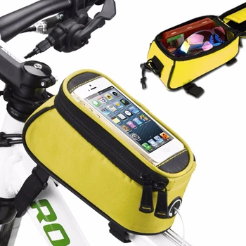 

Mountain Bike Front Frame Storage Bag Double Zip Bicycle Phone Bag Waterproof Mobile Phone Bags