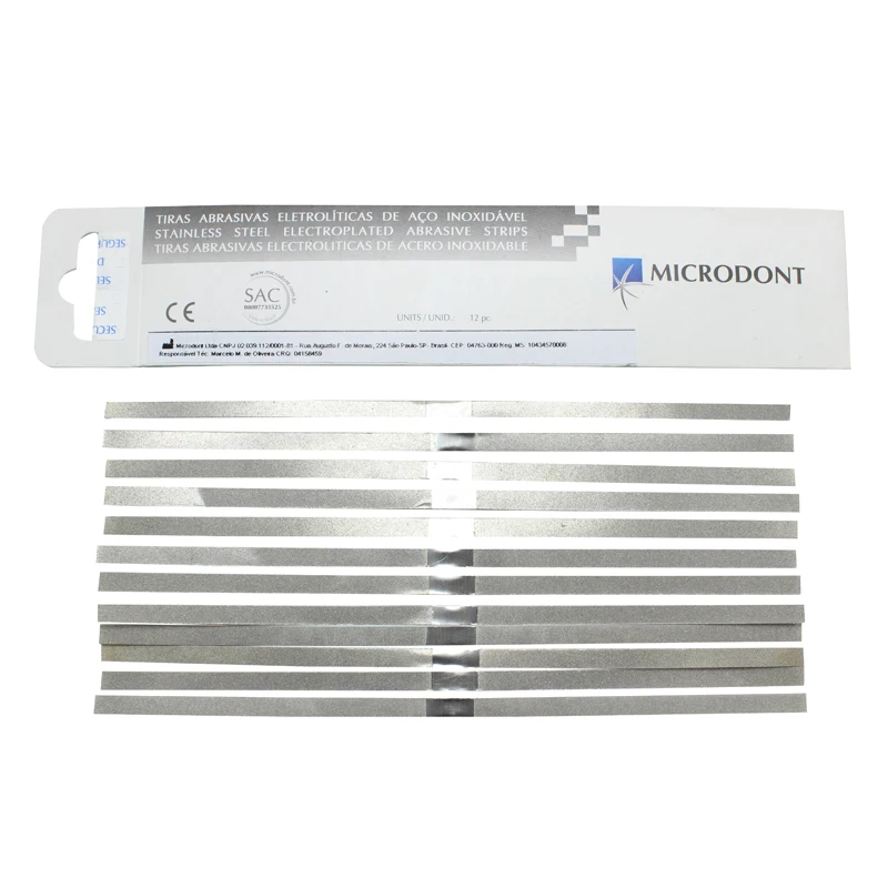 12 шт./упак. зубной металлический полировальный палочки полосы с одной стороны глинозема покрытием шлифовальной поверхности(4 мм ширина) стоматологические инструменты лаборатории