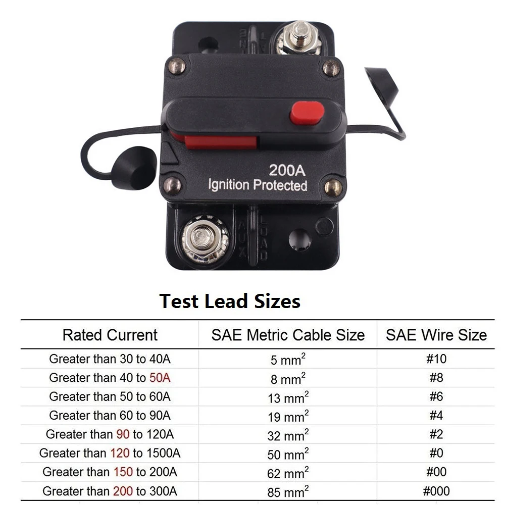30A-300A AMP Circuit Breaker Fuse Reset 12-48V DC Car Boat Auto Waterproof circuit breaker resettable fuse