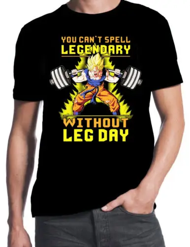 Dragonball Z не может спеть Легенда без ног день тренажерный зал Saiyan тренировки T-Shirt2019