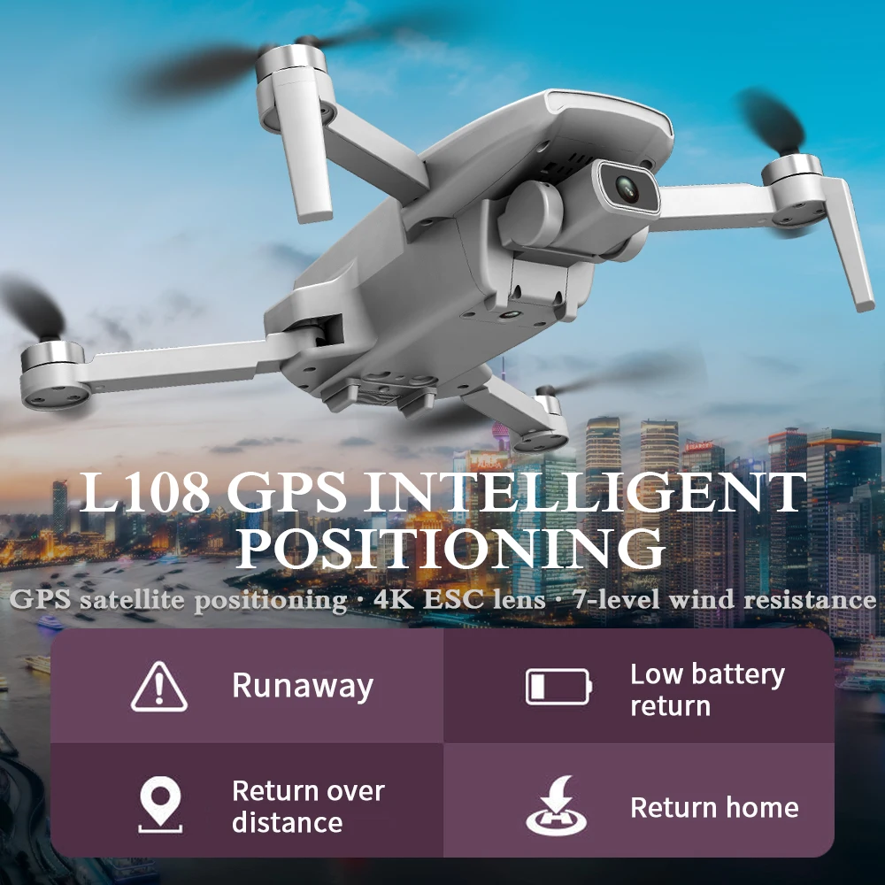 LSRC Mini Drone GPS L108 4K HD 5G WiFi Brushless Motor FPV Dron flying 25 Minutes distance RC 1km RC Quadcopter VS EX5 drone