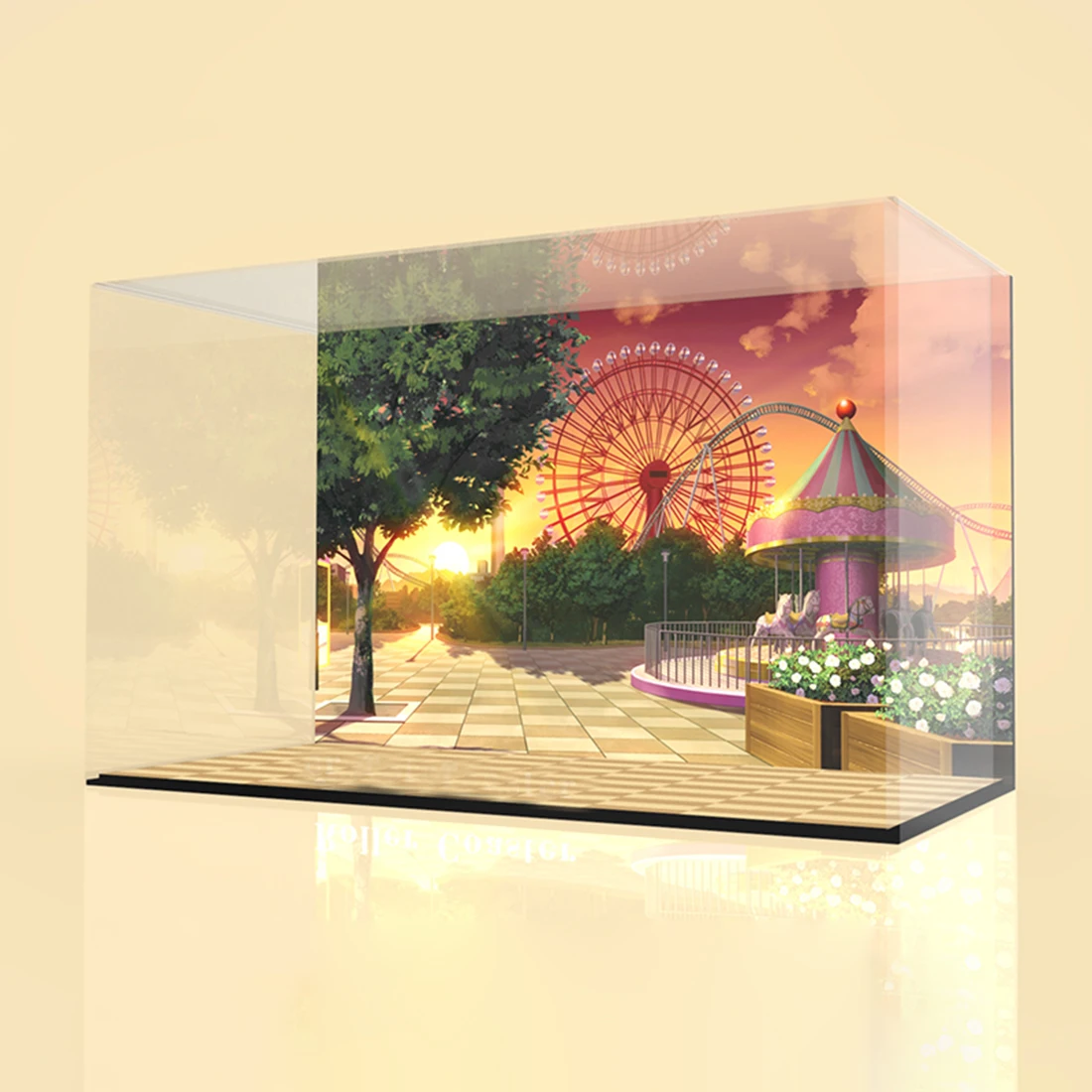 Строительный Блок акриловый пылезащитный дисплей коробка Показать Коробка для Creator Expert горки 10261(дисплей коробка в комплекте)-2 огни