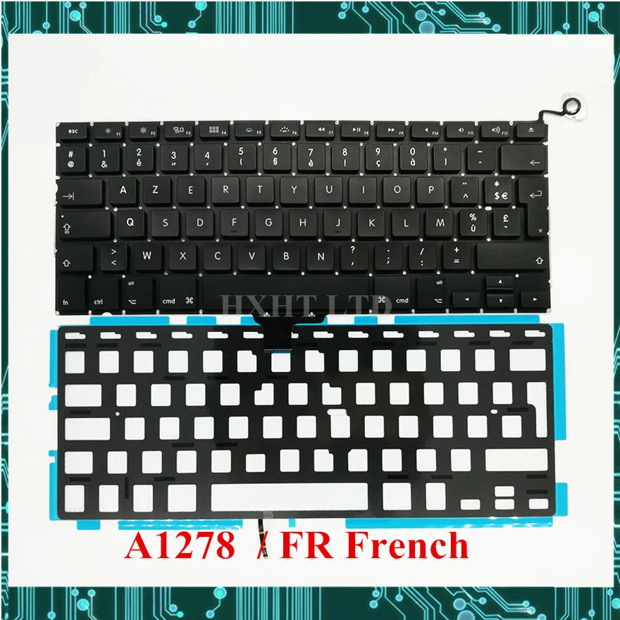 Новая Французская клавиатура для ноутбука A1278 FR с подсветкой Macbook Pro 13 2009 2010 2011 2012