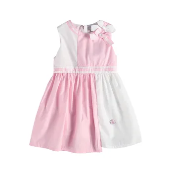 

girl dress 2020 spring princess dress cotton bow Patchwork color dress baby clothing wholesale 6pcs/lot