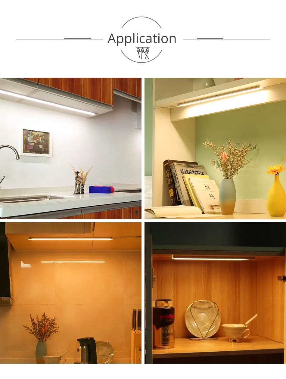 4W7W LED Under Cabinet Light Bar Motion Sensor Display Case Wardrobe Night Lights Cabinet Lamp Cupboard Indoor Lighting (1)