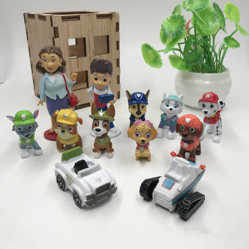 

Paw patrol Toy dog Everest 12/set Tracker Promote Sliding Select Action Anime Figure Model patrulla Canina Toy For Children Gift