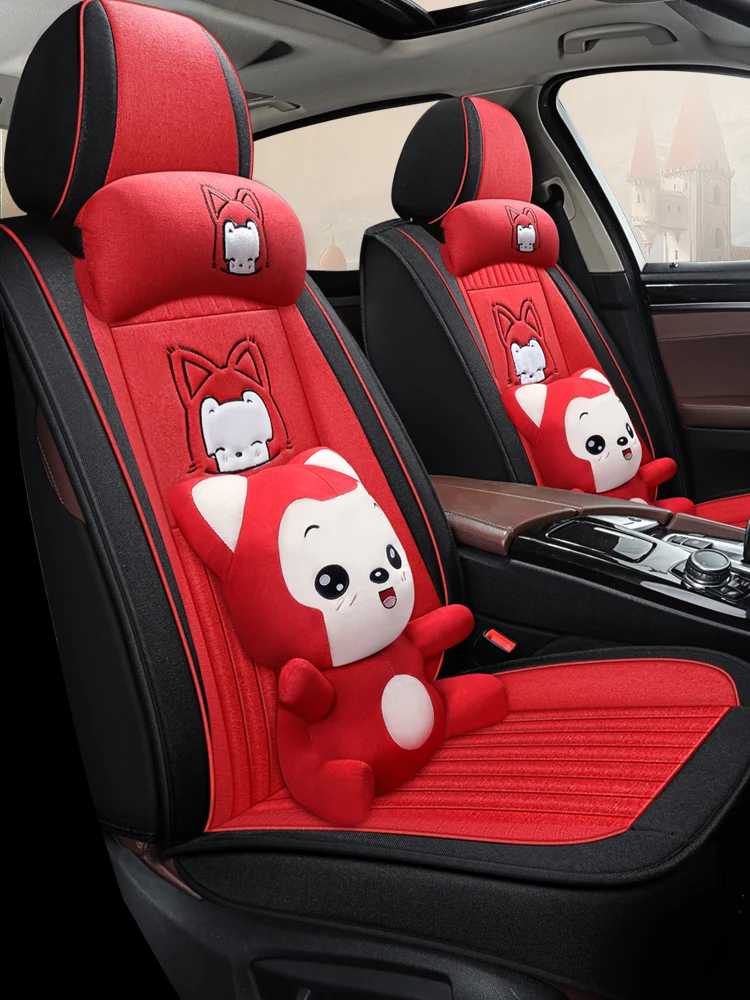 Full Coverage flax fiber car seat cover auto seats covers for audi a4 b5 b6 b7 avant b8 b9