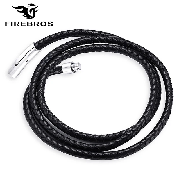 Men's Choker Necklace Black Brown Braided Leather Necklace for Men  Stainless Steel Magnetic Clasp Male Jewelry Gifts UNM27A - AliExpress