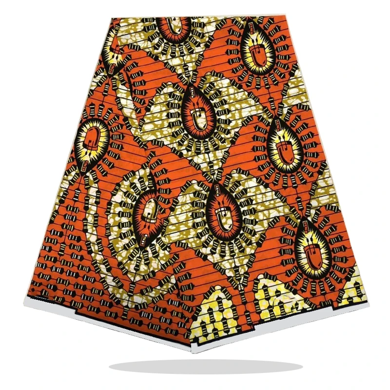 

Real Nigerian Style Wax Prints Fabric Veritable Soft Breathable 100%Cotton African Wax Block Printed Fabric 6Yards HL17-75