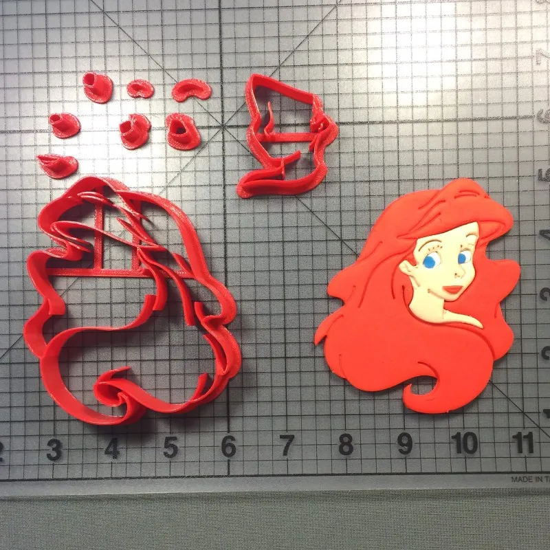 Fairy Tales mermaid Ariel Eric fondant gum paste sugar decorated cookie cutter for girl's birthday cake decorating | Дом и сад