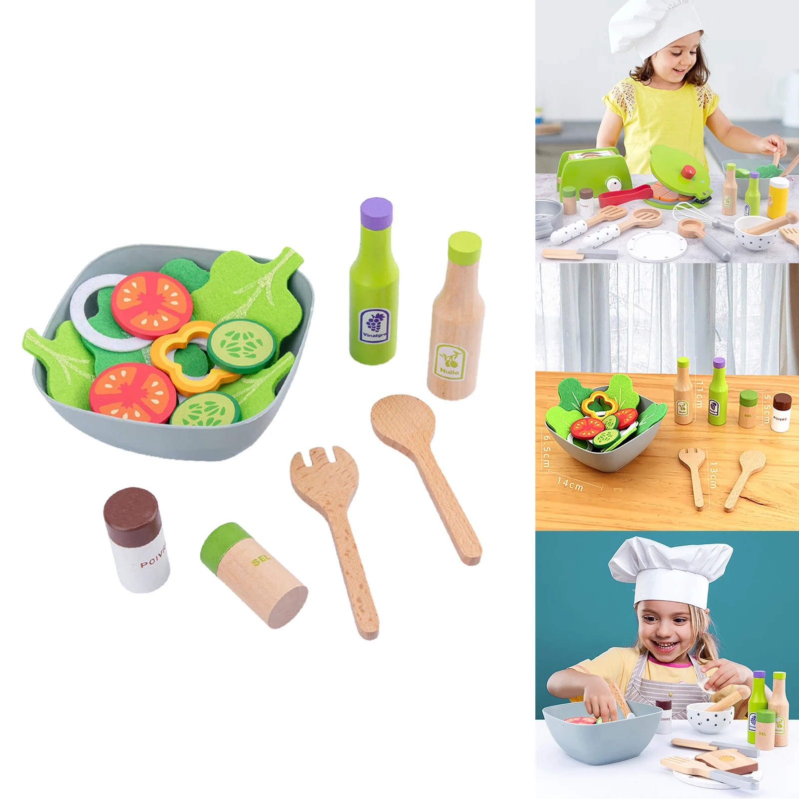 Making Salads Toys Game Simulation Kitchen Fruits Vegetables Toys Kids Early Education Color Perception Development Gift