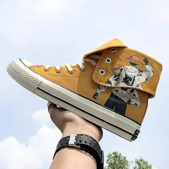 

Mens One Piece Canvas Shoe Super High Top Sneakers Breathable Outdoor Walking Running Tennis Sport Shoes Trainers Anime Sneaker