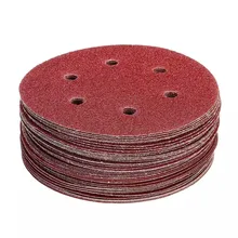 

50 Pcs 60-240# Sandpaper 150mm Alumina Grinding Disc Shackle Grinding Tool 6-hole Flocking Sandpaper Wood Paint Sandpaper