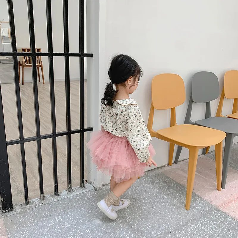Осенний модный многоярусный торт для маленьких девочек, сетчатая юбка для девочек от 0 до 5 лет, Милая юбка-пузырь, 4 цвета