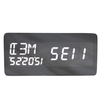 

Creative Led Electronic Alarm Clock Marble Single Side Alarm Clock Digital Explosion Wooden Alarm Clock