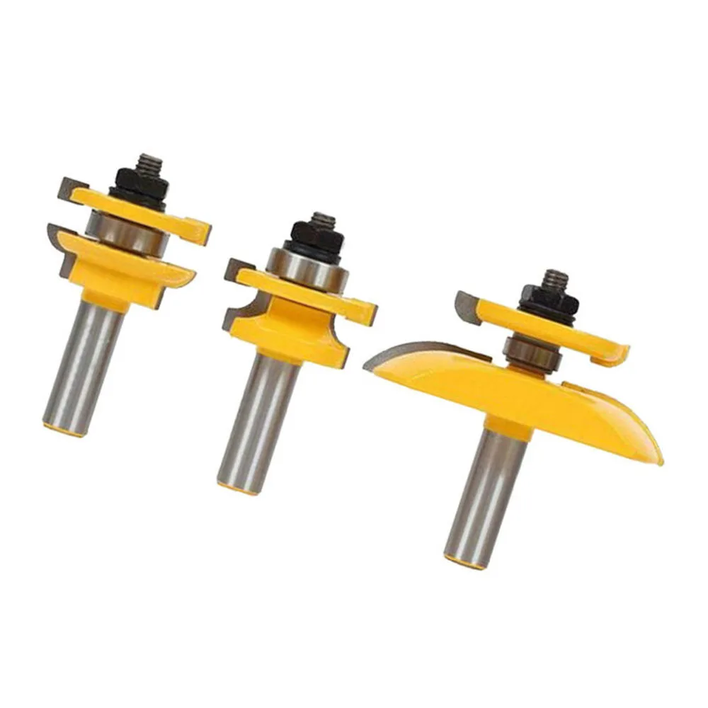 

3pcs/Set 1/2inch Shank Carbide Router Bit Woodworking Over Edging Milling Cutter Machine Tools And Accessories Box Finger