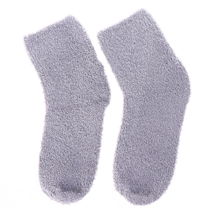 fuzzy socks for women Winter Warm Fluffy Socks In Women's Socks Cute Soft Elastic Coral Velvet Socks Indoor Floor Towel Socks Breathable Pure Colors welly socks womens