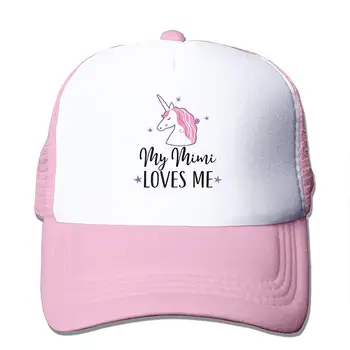 

My Mimi Loves Me Mesh Baseball Cap Unisex Adjustable Trucker Style Hats Pink