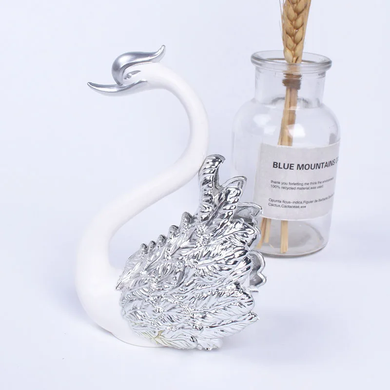 10cm new swan action figure with gold/silver plated Swan model figure toy cake decoration gifts for girls