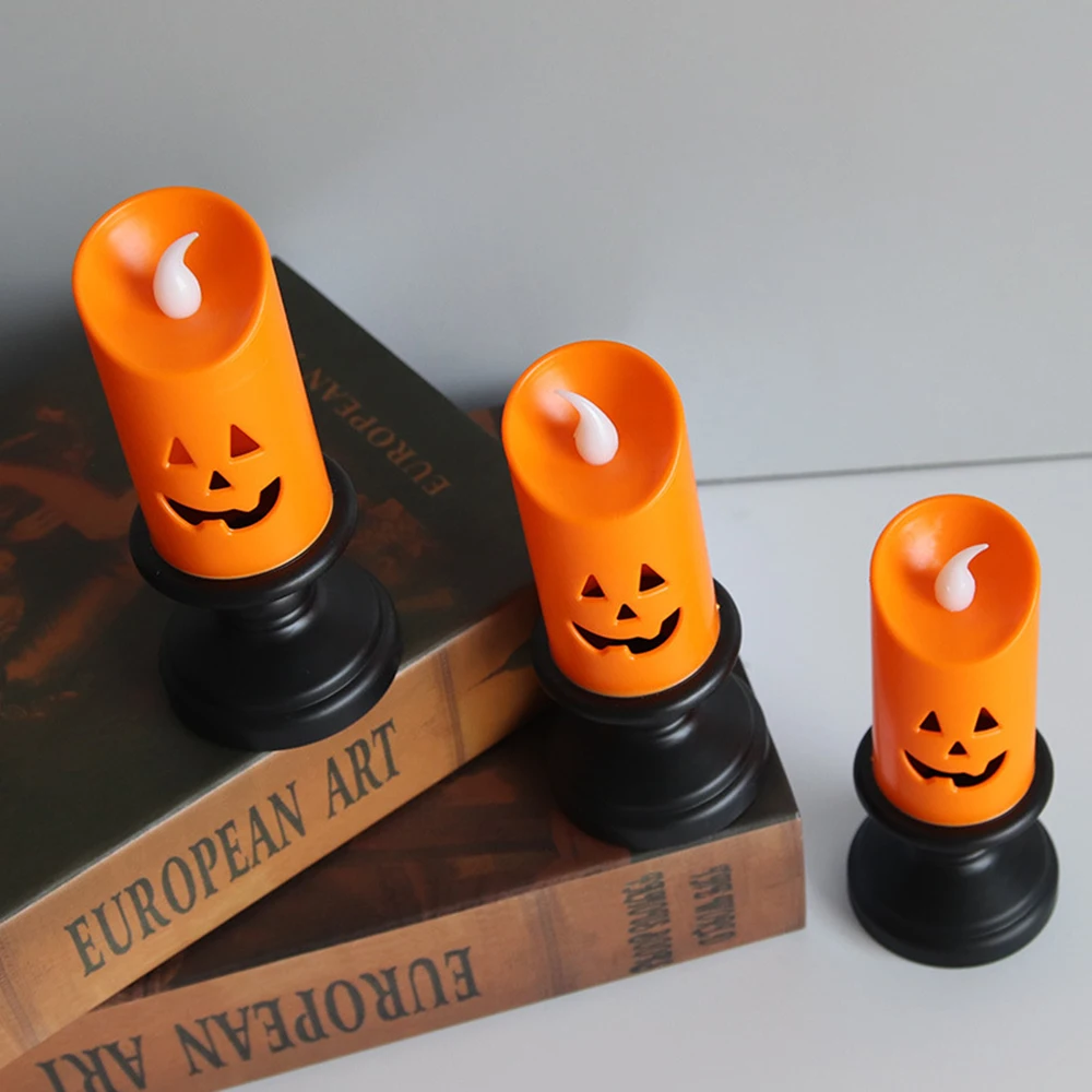 Vela de calabaza Led de colores para Halloween, candelabro de mesa, de decoración, farolillo con forma de adornos para fiestas - AliExpress Hogar y jardín