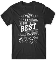 Лучшие рождены в октября День рождения смешные мужские унисекс футболки с коротким рукавом Футболка