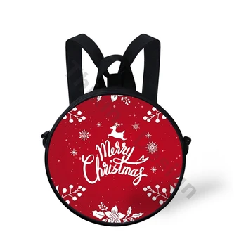 

Kid Lightweight Round Bag Child Small Daily Backpack Women Mini Crossbody Bag Merry Christmas Design For Custom